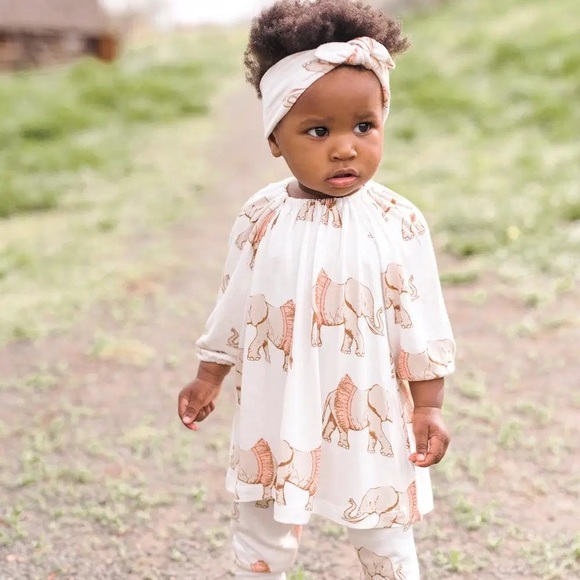 LAST CHANCE! NWT - Milkbarn Rose Elephant Dress + Headband - Picture 7 of 8